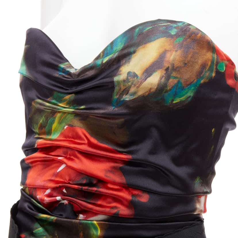 Dolce & Gabbana Rose Print Dress Black Very good condition - Back View