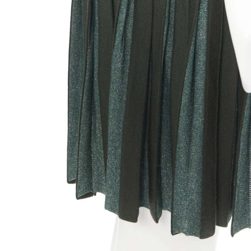 Alaïa Pleated Wrap Skirt Green Wool Never worn - Back View