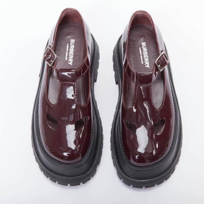 Burberry Star Maryjane Shoes Burgundy Good condition - Back View