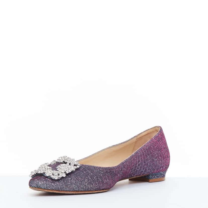 Manolo Blahnik Hangisi Purple Fair condition - Model View