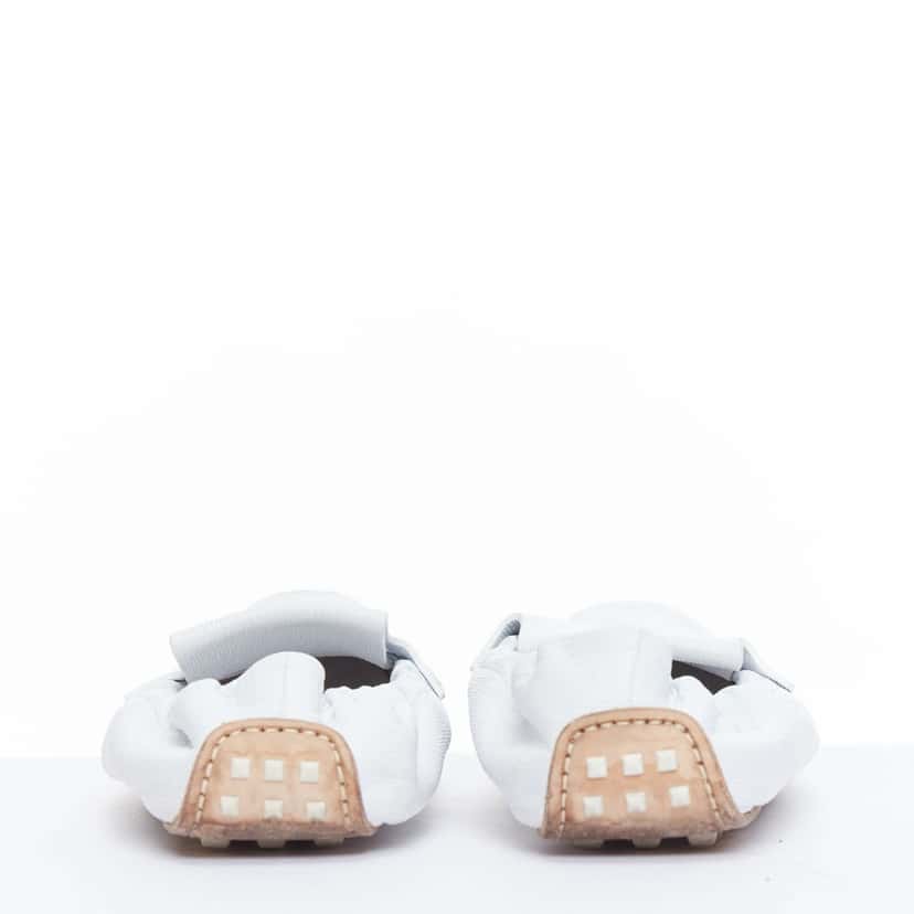 Hermès Echo Mocassins White Leather Fair condition - Box View