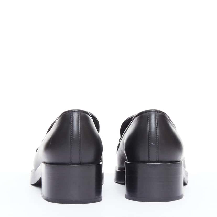 Chanel Coin Embellished Loafers Black Leather Good condition - Box View