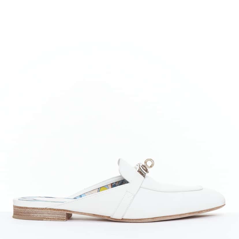Hermès OZ Mule White Leather Fair condition - Back View