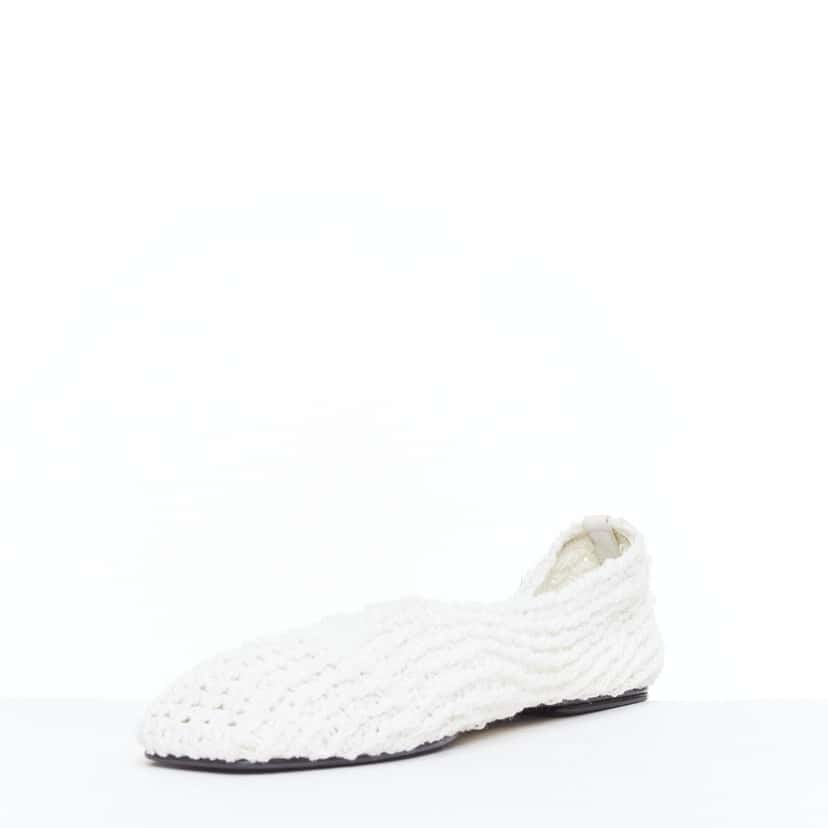 The Row Crochet Ballet Flats White Very good condition - Model View