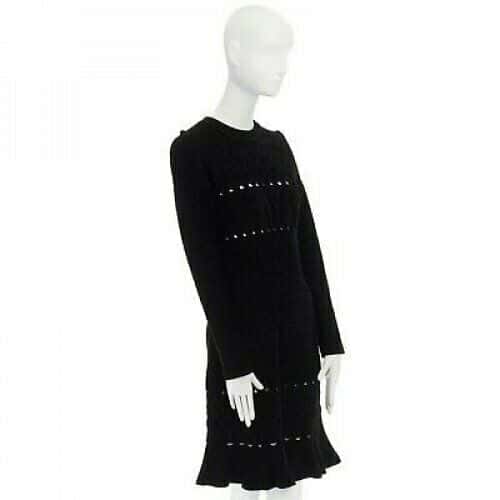 Alaïa Chenille Fluted Dress Black Very good condition - Inside View