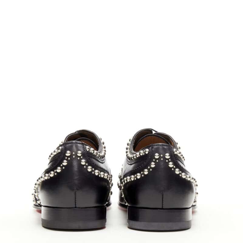 Christian Louboutin Studded Oxford Brogue Black Leather Never worn - Box View