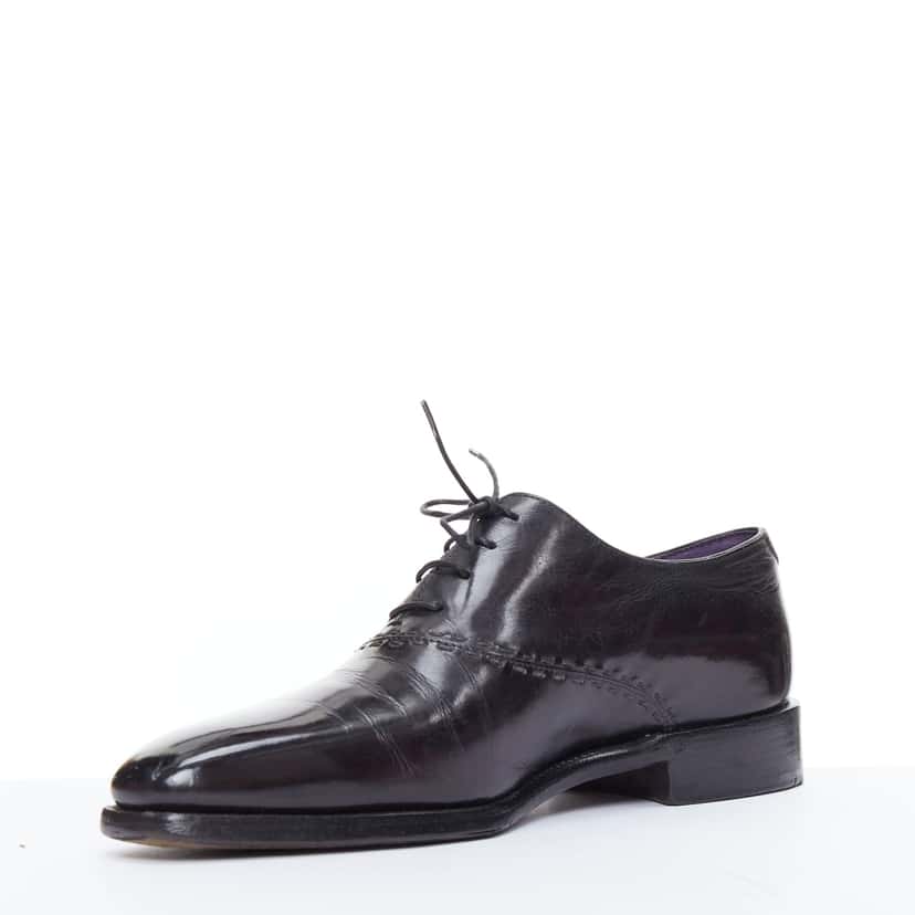 Berluti Overstitched Brogues Purple Leather Fair condition - Model View