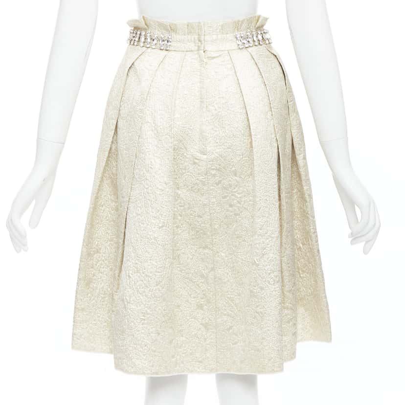 Dolce & Gabbana Rhinestone Skirt Gold Cotton Very good condition - Box View