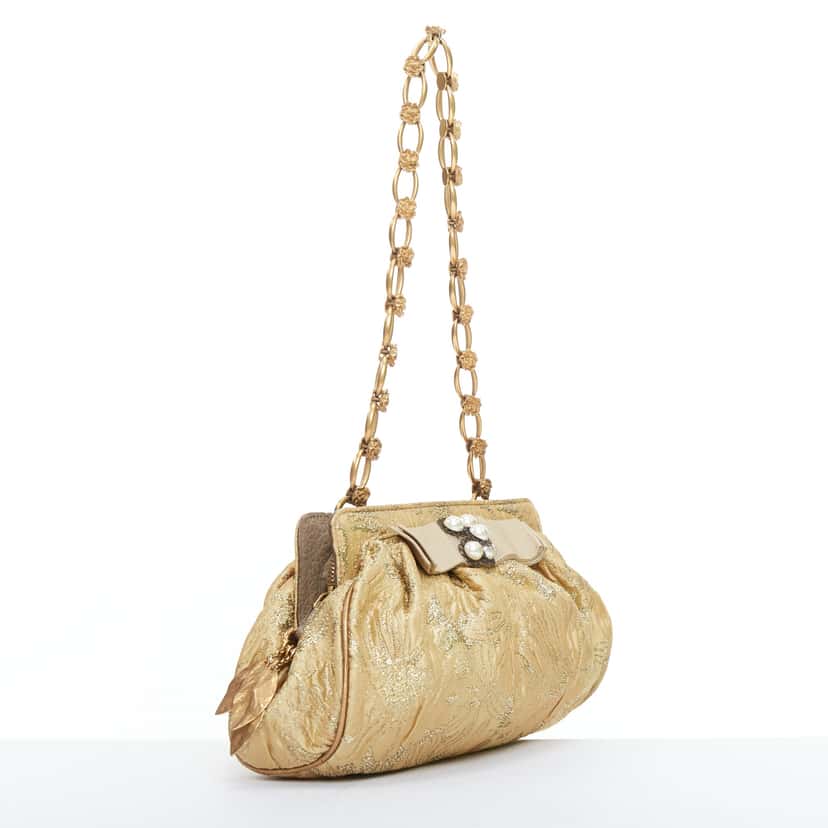 Dolce & Gabbana Floral Jacquard Bag Gold Very good condition - Inside View