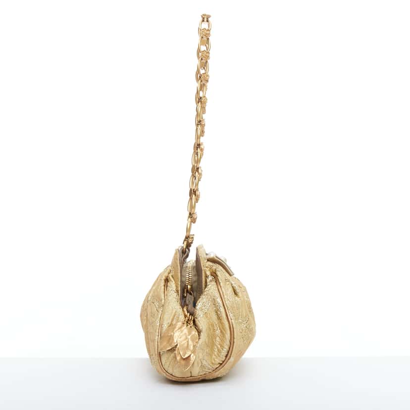 Dolce & Gabbana Floral Jacquard Bag Gold Very good condition - Model View