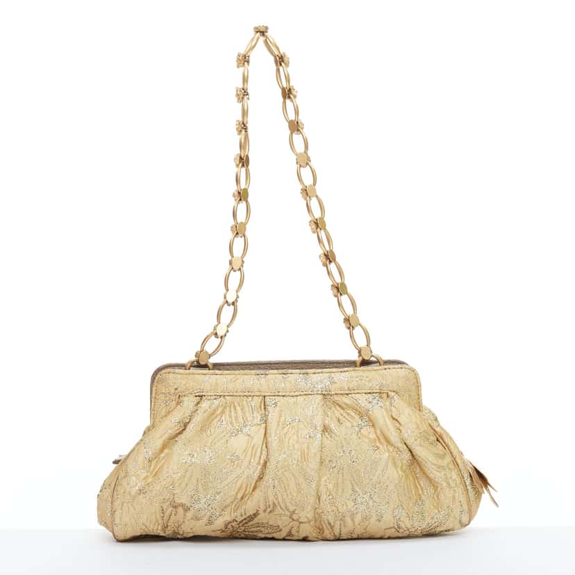 Dolce & Gabbana Floral Jacquard Bag Gold Very good condition - Box View