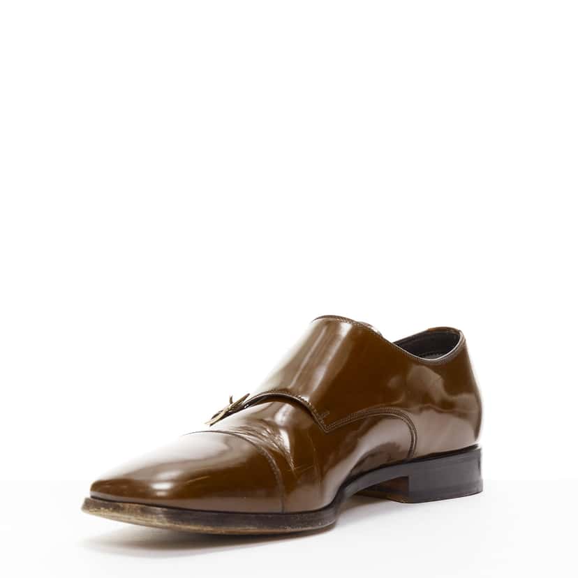 Tom Ford Monk Strap Loafers Brown Leather Fair condition - Model View