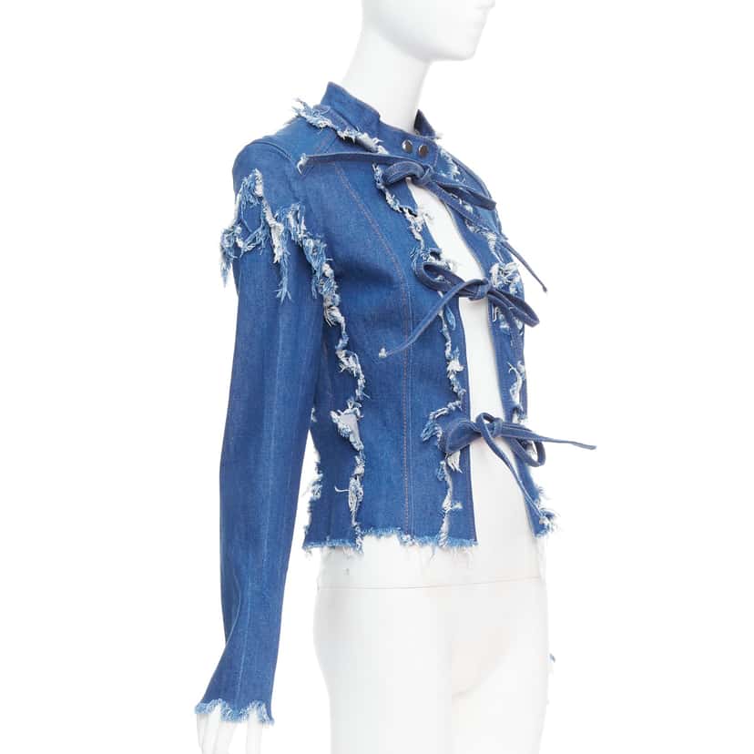 Unsigned Blue Shredded Denim Jacket Blue Very good condition - Inside View