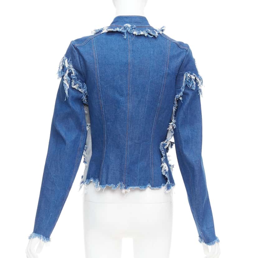 Unsigned Blue Shredded Denim Jacket Blue Very good condition - Box View
