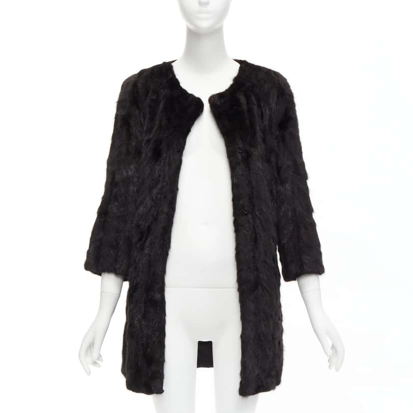 Unsigned Brown Fur Cropped Coat Brown Fur Never worn - Front View