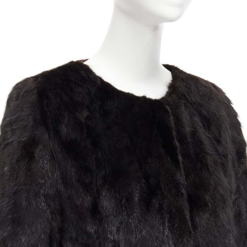 Unsigned Brown Fur Cropped Coat Brown Fur Never worn - Back View