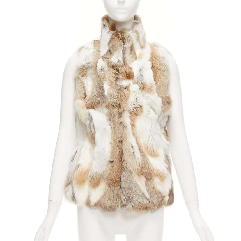 متعددة Brown Patchwork Vest Brown Fur Very good condition - Inside View