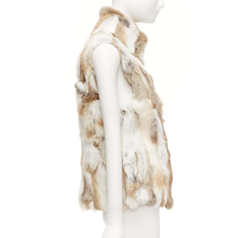 متعددة Brown Patchwork Vest Brown Fur Very good condition - Box View