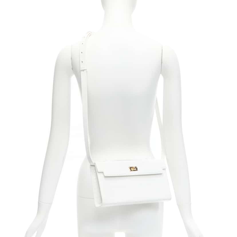 Unsigned Mustang Wristlet Bag White Leather Very good condition - Back View