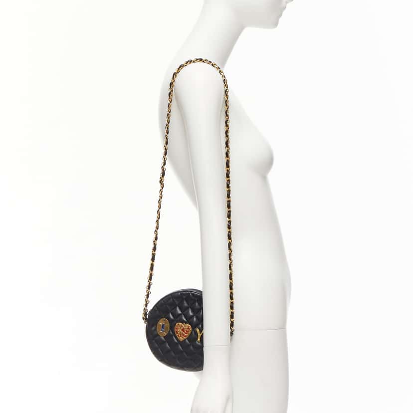 Unsigned Loop Envelope Bag Black Leather Fair condition - Back View