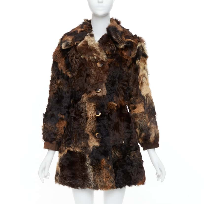 Unsigned Brown Fur Leather Coat Brown Fur Fair condition - Inside View