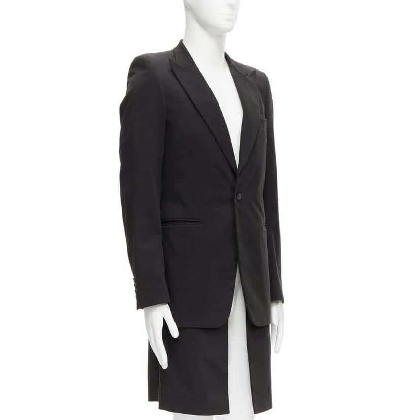Raf Simons Black Layered Long Coat Black Cotton Very good condition - Model View
