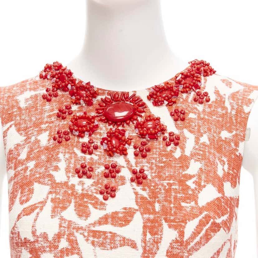Monique Lhuillier Floral Collar Dress MultiColor Linen Very good condition - Back View