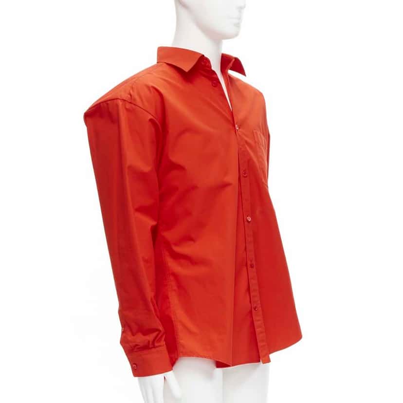 Balenciaga Swing Collar Shirt Red Cotton Good condition - Front View
