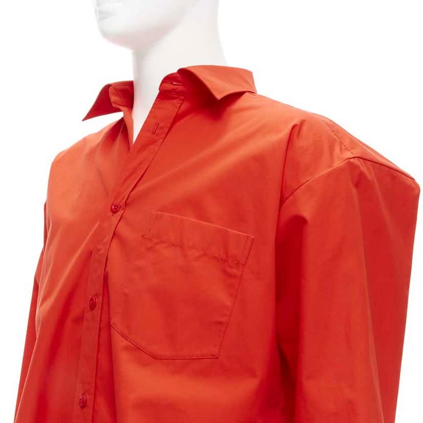 Balenciaga Swing Collar Shirt Red Cotton Good condition - Back View