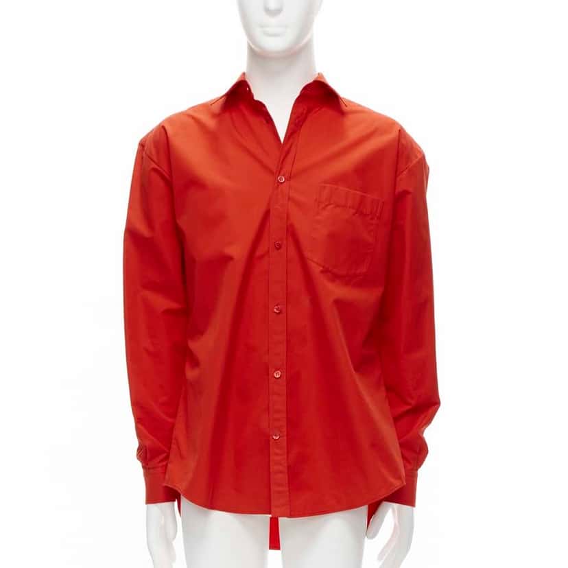 Balenciaga Swing Collar Shirt Red Cotton Good condition - Inside View