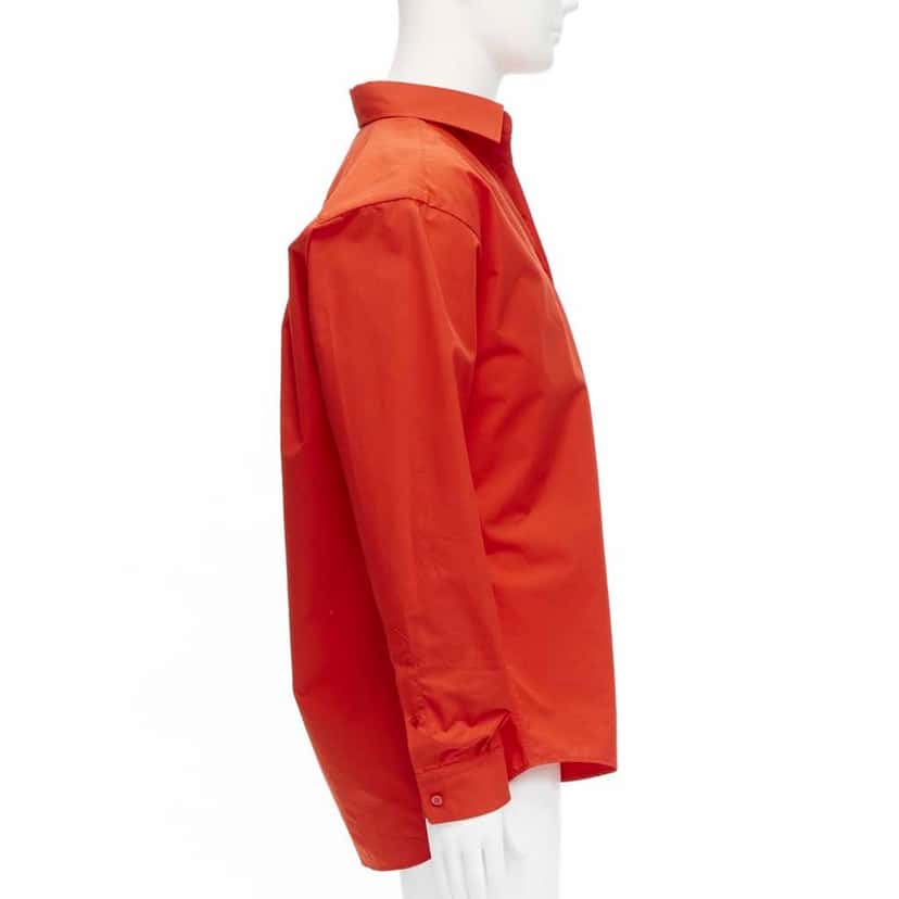 Balenciaga Swing Collar Shirt Red Cotton Good condition - Model View