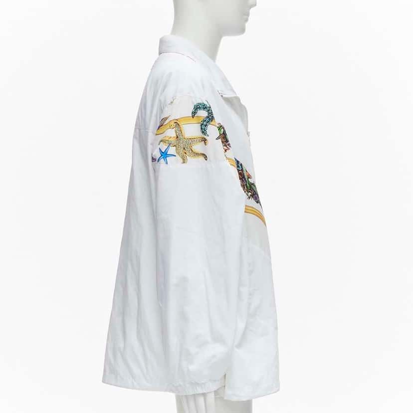 Versace White Starfish Jacket White Polyester Never worn, with tag - Model View
