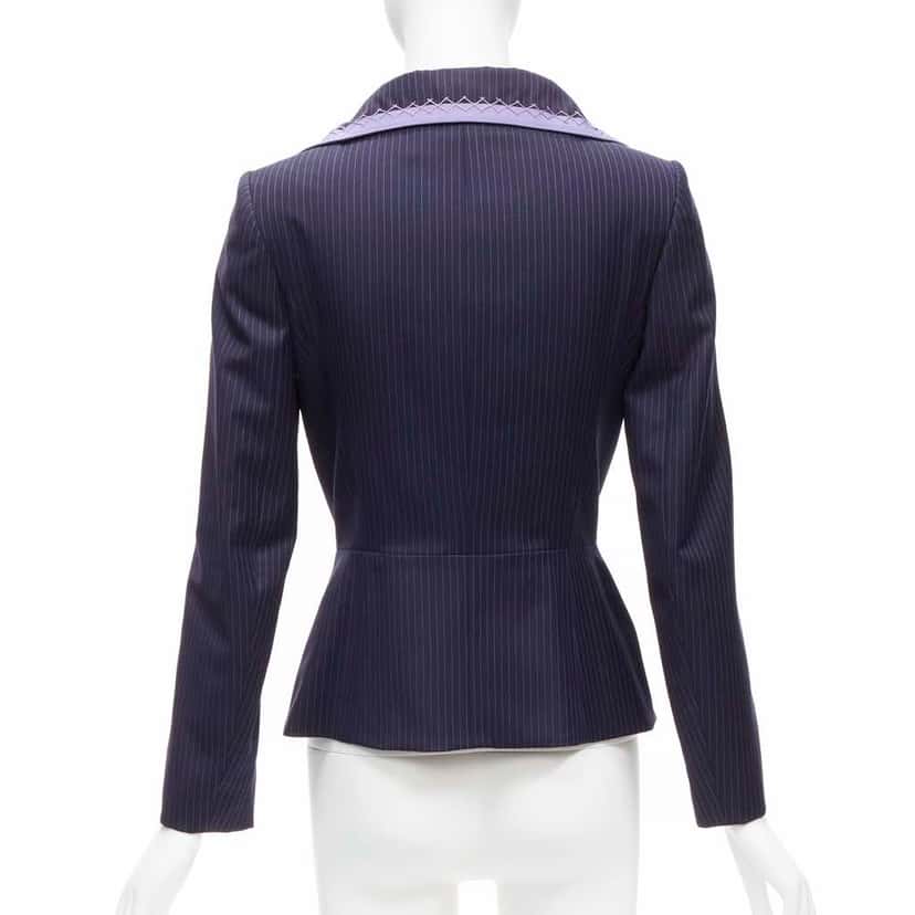 Christian Dior Topstitch Bar Blazer Navy Wool Very good condition - Box View