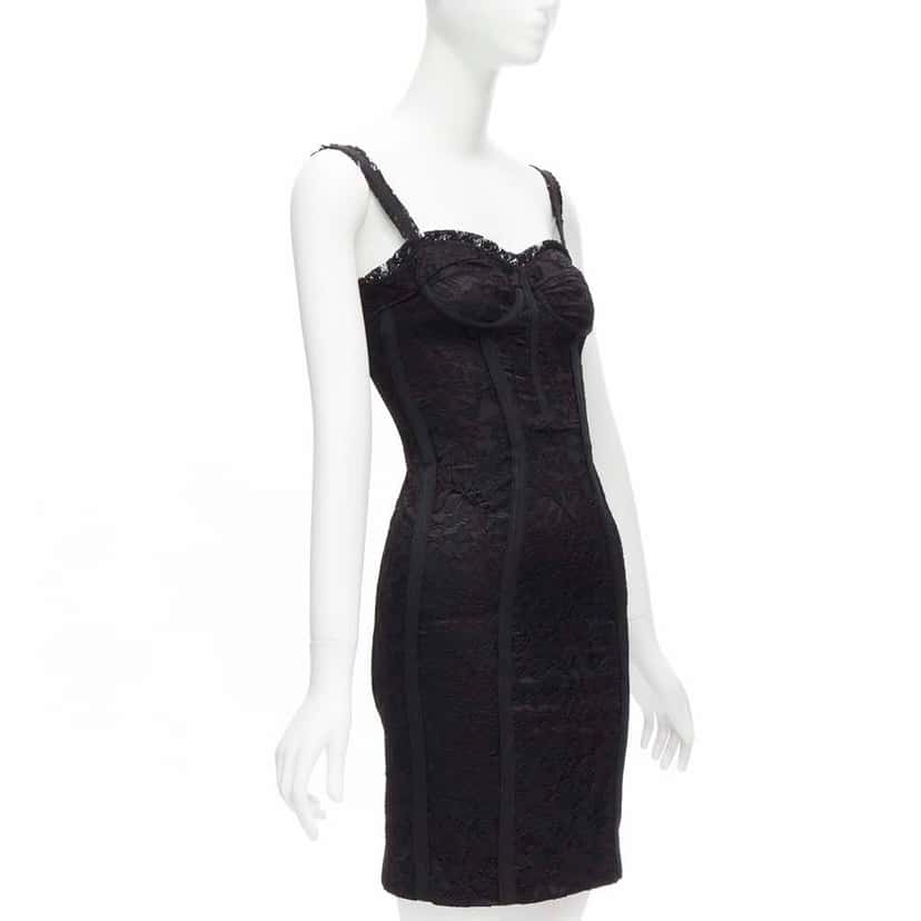 Dolce & Gabbana Lace Corset Dress Black Viscose Very good condition - Inside View