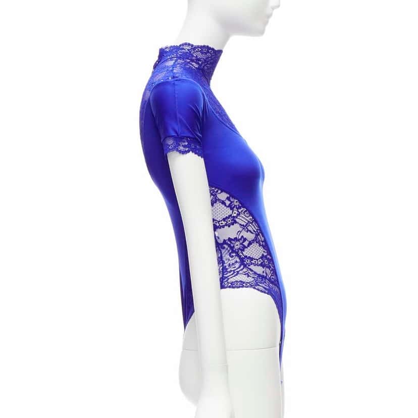 Gianni Versace Crystal Body Suit Blue Polyester Very good condition - Model View