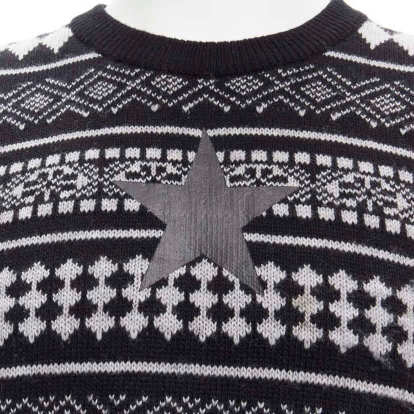 Givenchy Star Stripes Sweater Black Wool Very good condition - Back View