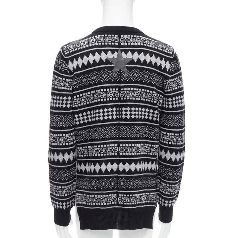 Givenchy Star Stripes Sweater Black Wool Very good condition - Box View