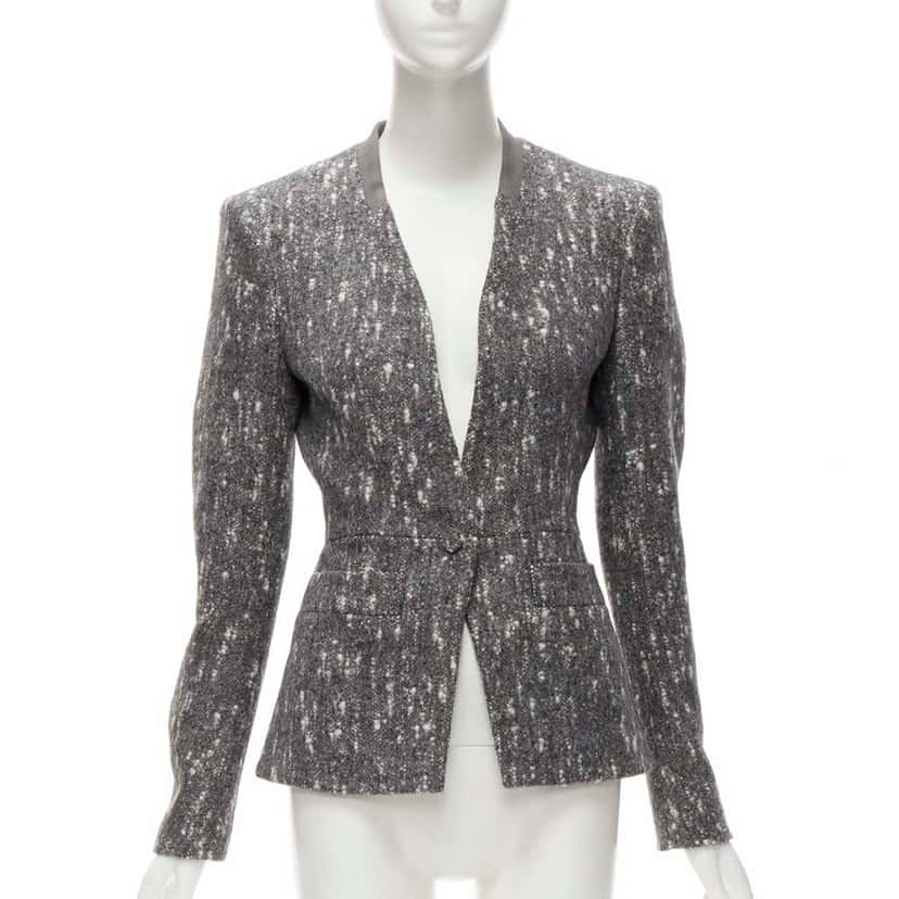 Balenciaga Speckled Fitted Blazer Grey Very good condition - Front View