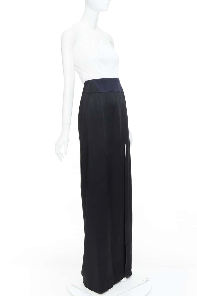 Galvan Pleated Satin Long Gown Black Never worn, with tag - Inside View
