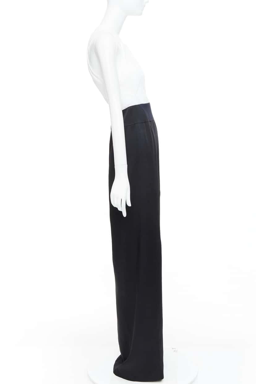 Galvan Pleated Satin Long Gown Black Never worn, with tag - Model View