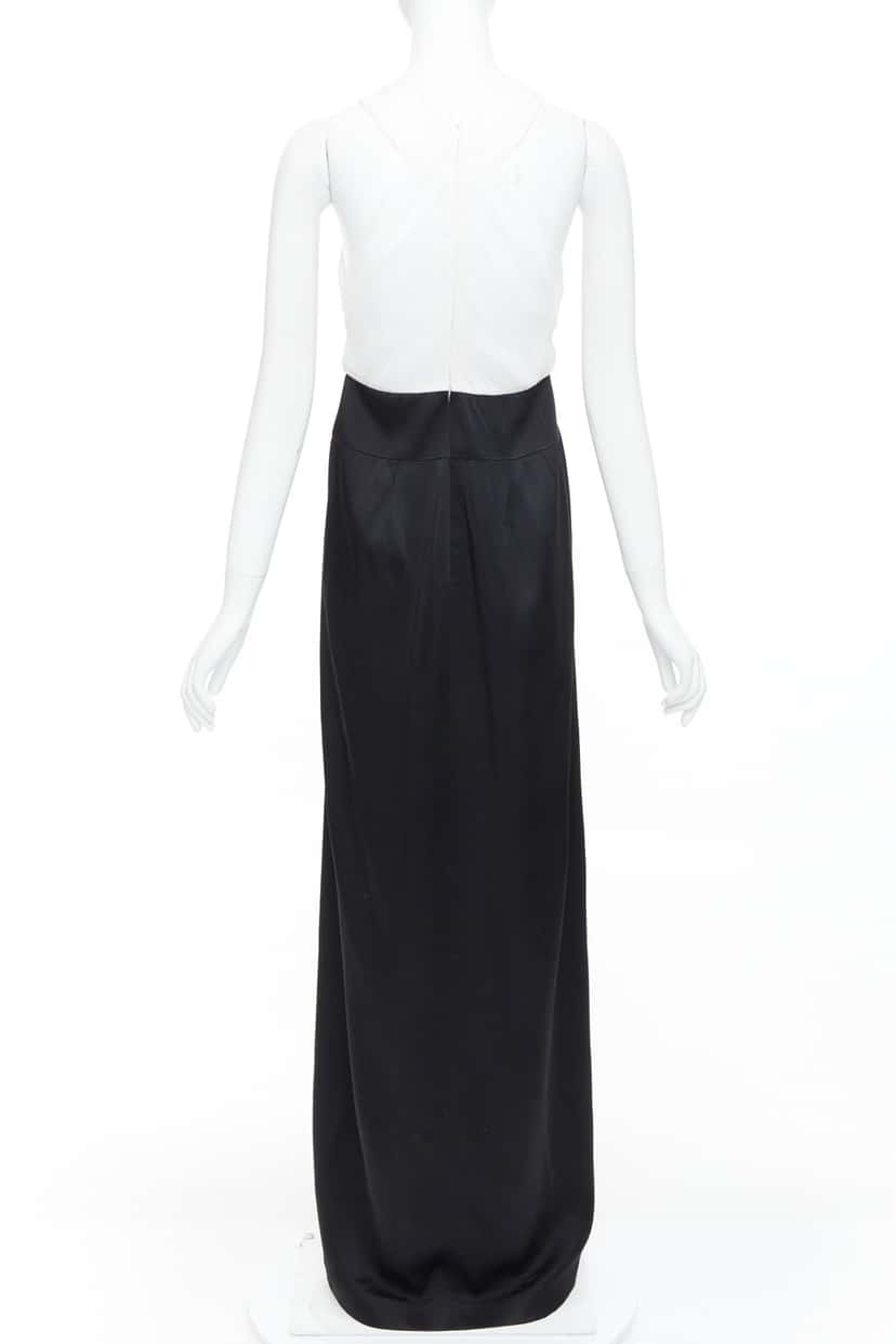 Galvan Pleated Satin Long Gown Black Never worn, with tag - Box View