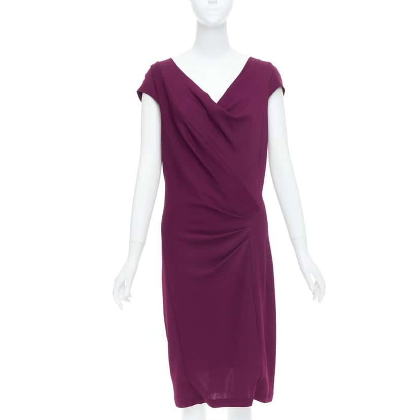 Donna Karan Cowl Neck Sheath Purple Viscose Very good condition - Front View