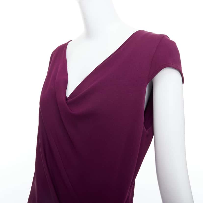 Donna Karan Cowl Neck Sheath Purple Viscose Very good condition - Back View
