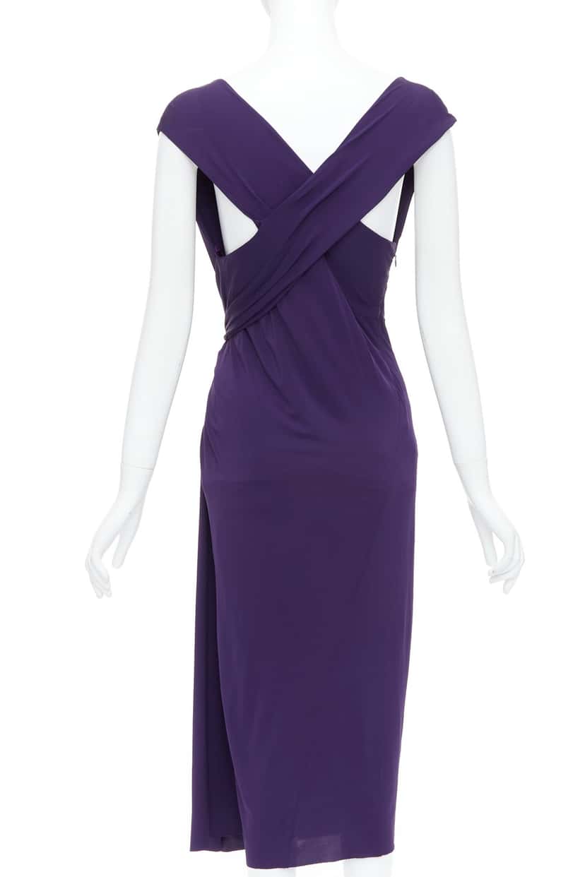 Donna Karan Side Knot Dress Purple Viscose Very good condition - Box View