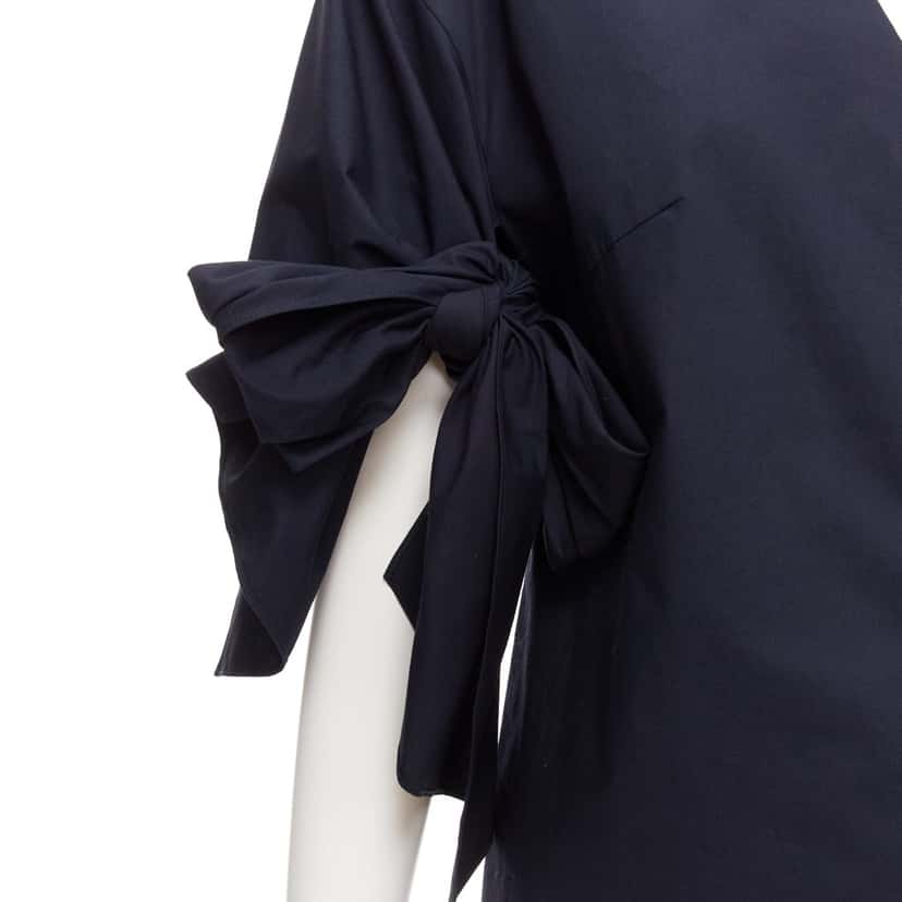 Delpozo Knot Tie Top Navy Cotton Never worn - Back View