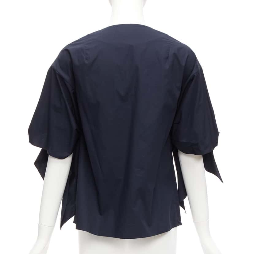 Delpozo Knot Tie Top Navy Cotton Never worn - Box View