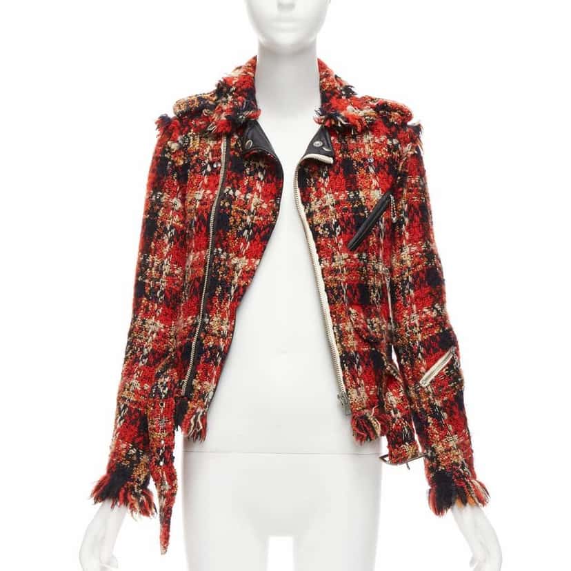 Miharayasuhiro Red Plaid Tweed Jacket Red Wool Very good condition - Front View
