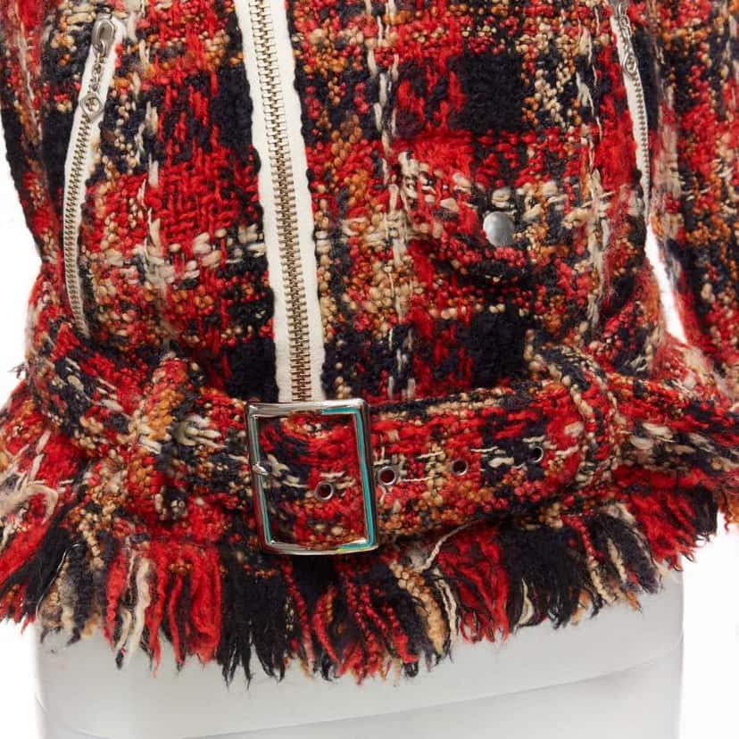 Miharayasuhiro Red Plaid Tweed Jacket Red Wool Very good condition - Back View