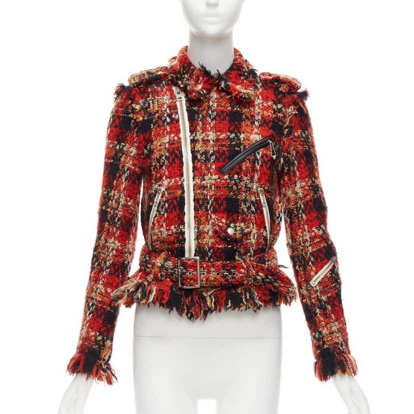 Miharayasuhiro Red Plaid Tweed Jacket Red Wool Very good condition - Inside View