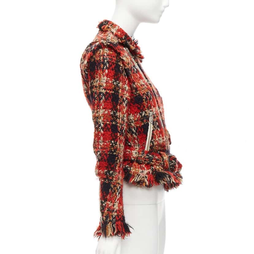 Miharayasuhiro Red Plaid Tweed Jacket Red Wool Very good condition - Box View